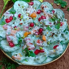 A picture of Creamy Hung Curd Cucumber Salad.