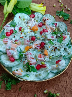 A picture of Creamy Hung Curd Cucumber Salad.