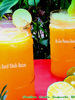 Foto resep Es Jeruk Madu lemon dan Es Jus Nanas Jeruk
