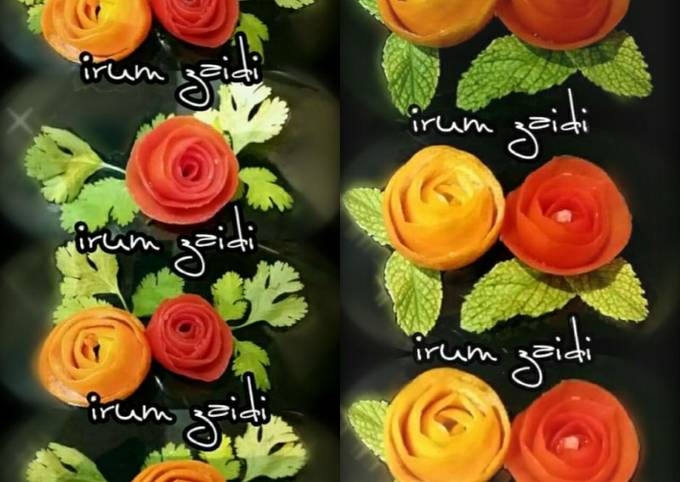 🌷🍅⚘🍊🌷How To Make a Tomato Rose or Orange Rose🌷🍅⚘🍊