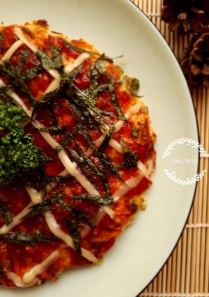 Foto resep Okonomiyaki~versi kansai (Kuliner Khas Jepang) 🥗