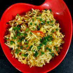 A picture of Mexican fried rice.