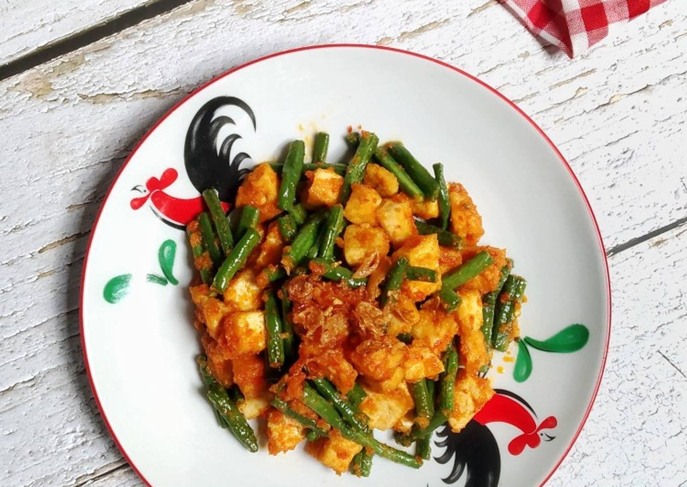 Tumis Kacang Panjang Tahu Pedas