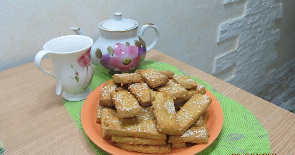 Рецепт сырного печенья с кунжутом