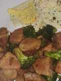 Arrowroot and broccoli stir fry with eggs