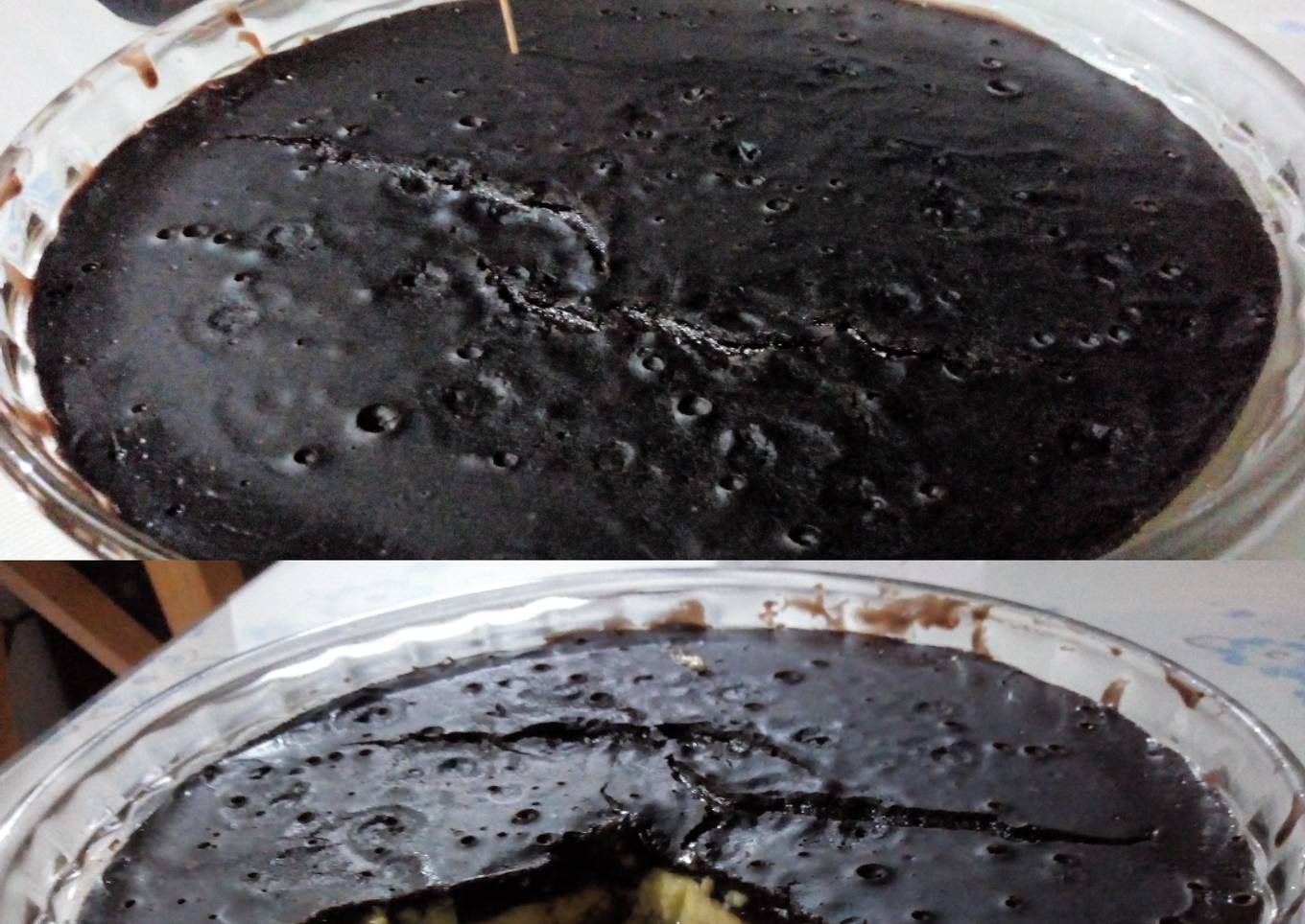 Moon Surface Brownie Caramel Pudding