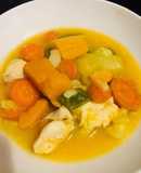 Caldo de verduras con trozos de pollo 🥕🥦🥔🍗