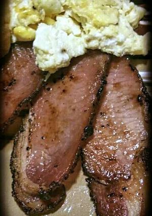 A picture of Applewood Smoked Buckboard Bacon.