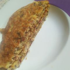 A picture of Fried egg with sardines.