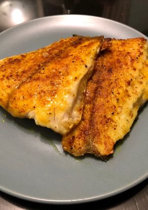 孜然咖喱風味乾煎鱸魚片 的食譜成品照片