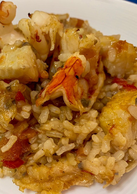 Una foto de Arroz al horno con bacalao