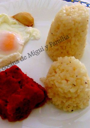 Una foto de Arroz a la cubana para dieta, sin sal