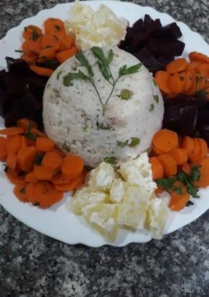 صورة لوصفة سلطة الأرز بالخضار