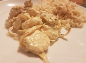 Une photo de Boudin blanc sauce crème moutarde