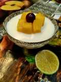 مهلبية الحليب مع كومبوت الخوخ 😋💓
