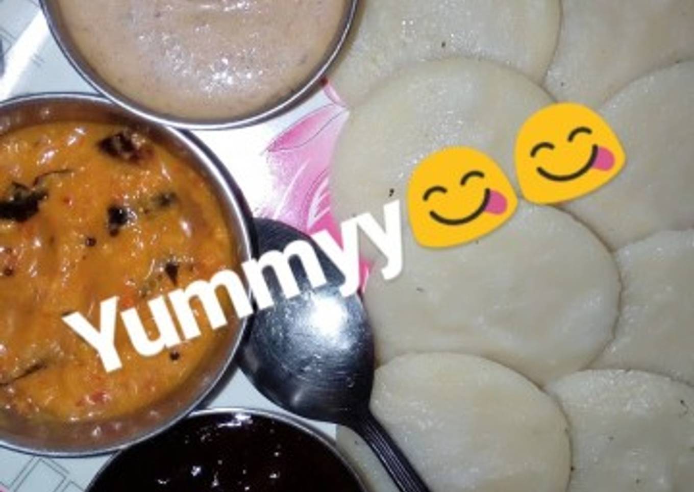 Poha Idli with three type chutney