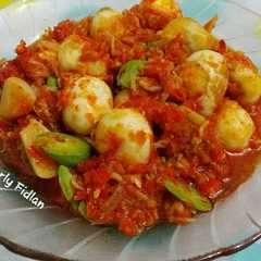 รูปของ Sambal telor puyuh teri pete