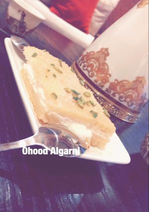 صورة لوصفة بسبوسة محشيه بالقشطة 😍