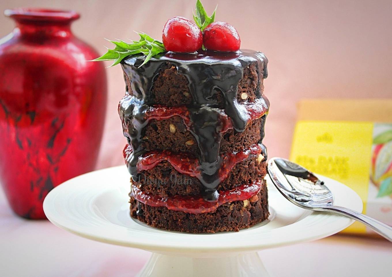 Dark chocolate cranberry rice cake