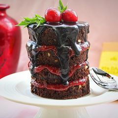 A picture of Dark chocolate cranberry rice cake.