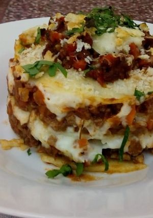 Una foto de Lasagna a la bolognesa