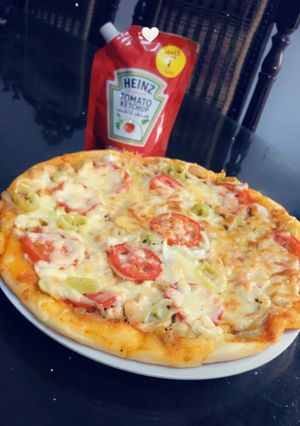 صورة لوصفة طريقة عمل البيتزا بالفراخ