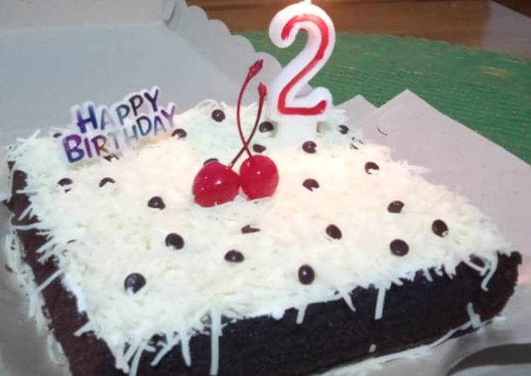 Resep Brownis kukus birthday cake Anti Gagal
