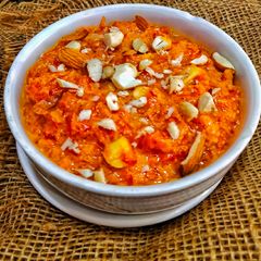 A picture of Carrot Halwa In Pressure Cooker.