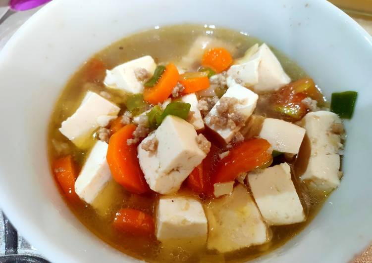 Langkah Mudah untuk Membuat Sup tahu daging cincang Anti Gagal