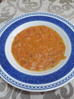 Una foto de Sopa "Doncella argoniana asada" vegana