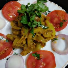 A picture of Green tomato ki sabji.