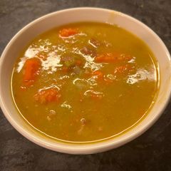A picture of Split Pea and Ham Soup.