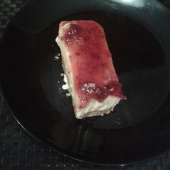 A picture of Cold strawberry cheese cake.