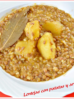 Una foto de Lentejas con arroz y patatas (Thermomix)