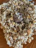Bulgur mit Kichererbsen und Gulasch