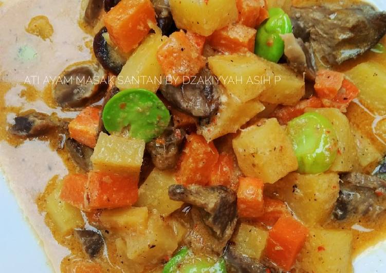 Ati ayam masak santan