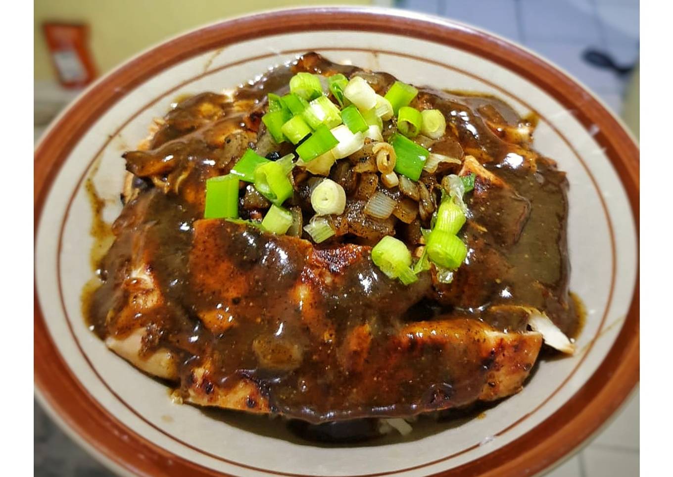 Donburi Steak Chicken Blackpepper