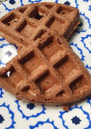Una foto de Waffles keto de chocolate