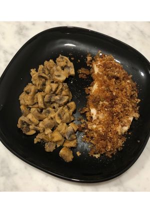 Foto di Filetto di merluzzo panato con Champignon sabbiati 🍄