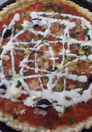 صورة لوصفة بيتزا 🍕🍕🍅