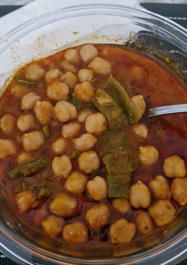 Una foto de Potaje de garbanzos con habichuelas y calabaza