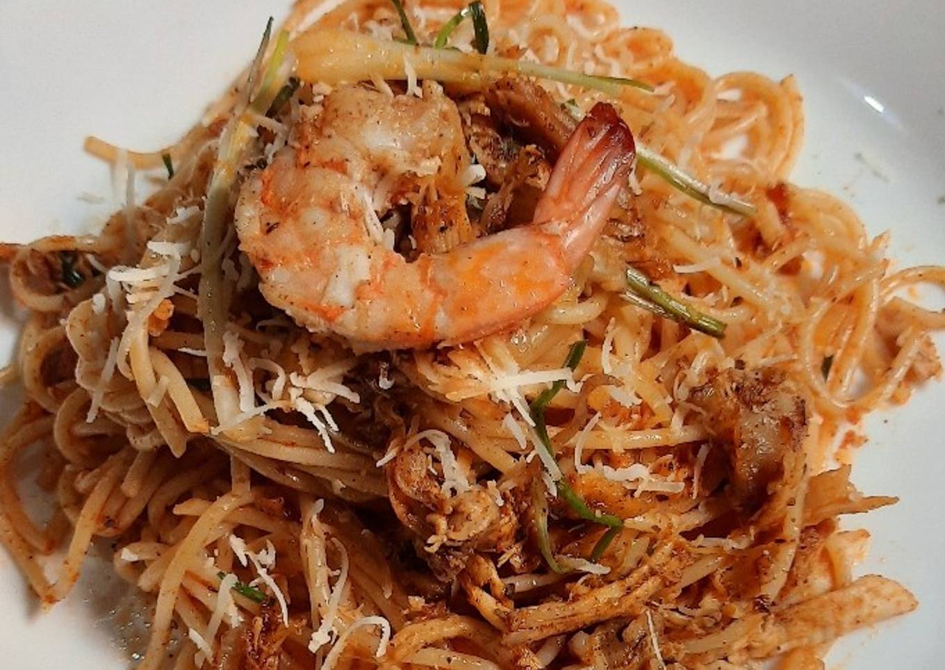 Spaghetti Aglio Olio Udang dan Lokio