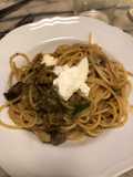 Spaghetti carciofi bottarga e burrata