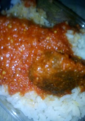A picture of Rice and stew.