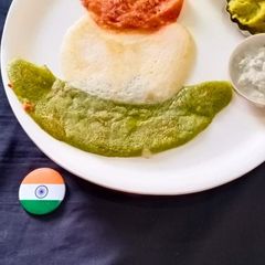 A picture of Tri colour dosa.