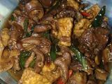 Ampela ati & tahu putih tumis kecap cabe ijo