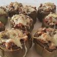 Alcachofas rellenas, al horno, de jamón y champiñones