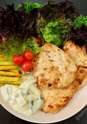 عکسی از دستور استیک مرغ با سس قارچ 🍄