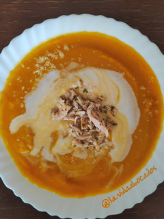 Una foto de Puré de calabaza con leche de coco
