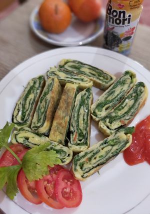 Foto resep Omelet Bayam with Nori #jelajah resep